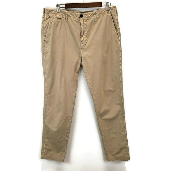 Billy Reid Other - Billy Reid Mens Pima Cotton Chino Pants Size 36 Khaki Slim Tapered Office Casual